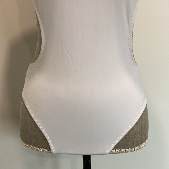 White Side Cut Outs One Piece Swim Suit - Picture 5 of 16